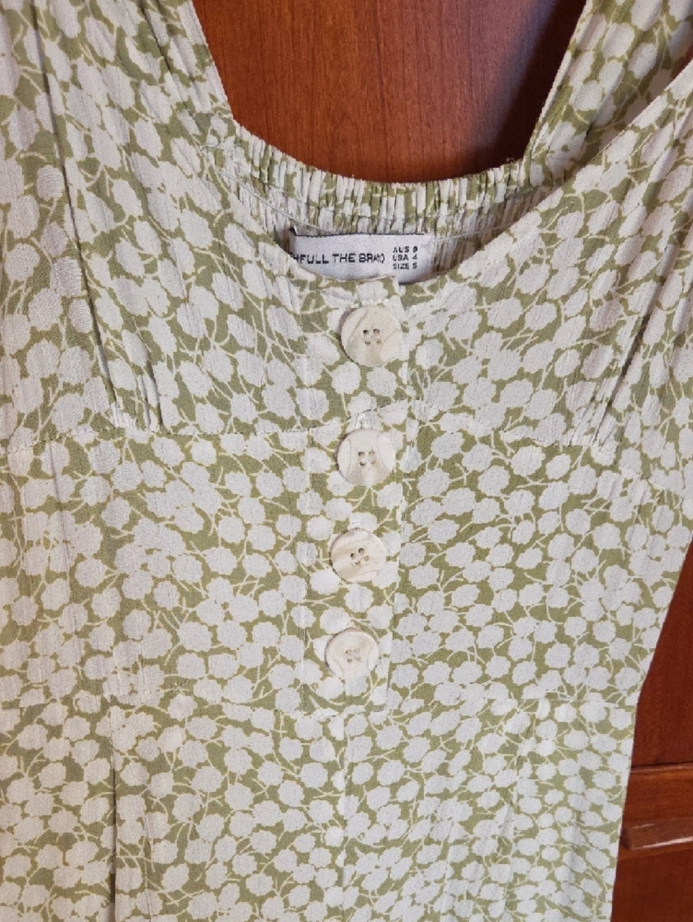 Faithfull the Brand Light Green Floral Ankle-Length Jumpsuit